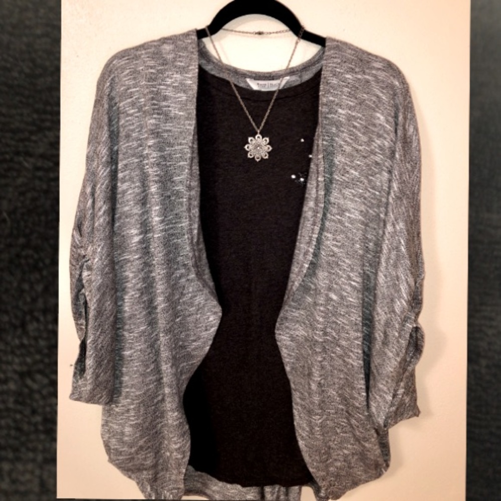 WHBM Heathered Grey Sweater/wrap M/L
